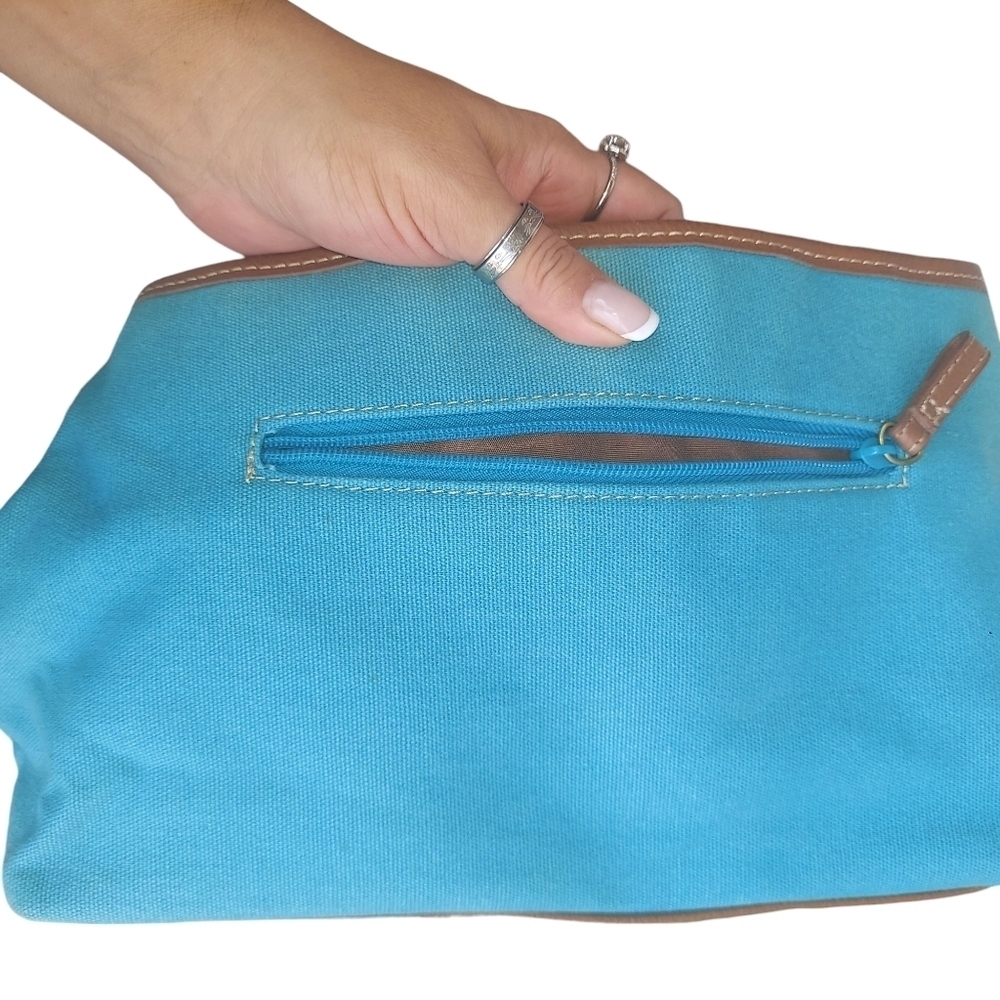 Jamaica Bay Teal Canvas Shoulder Bag - Picture 11 of 15